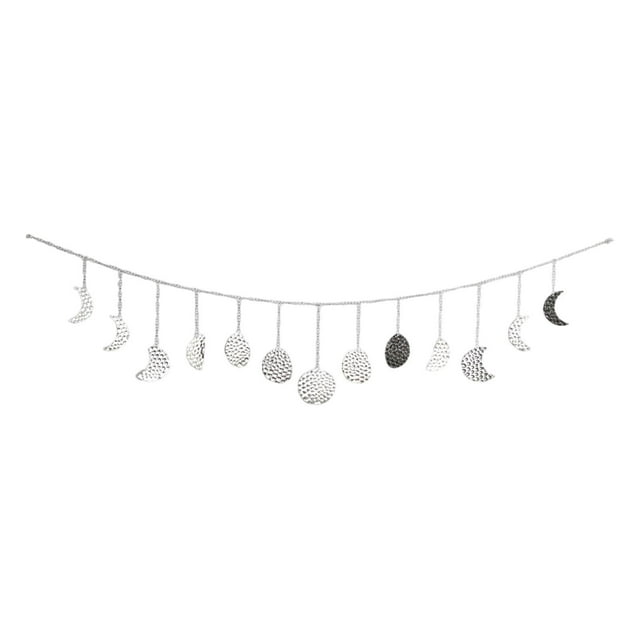 Decoración colgante de pared con fases lunares, arte de pared bohemio, moderno, pancarta del ciclo lunar, decoración lunar Luna argent