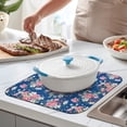 thumbnail image 2 of Pioneer Flower Floral Print Pattern Dish Drying Mat for Kitchen 1 Pack, Ultra Absorbent Microfiber Dishes Drainer Mats,16"x18", 2 of 6