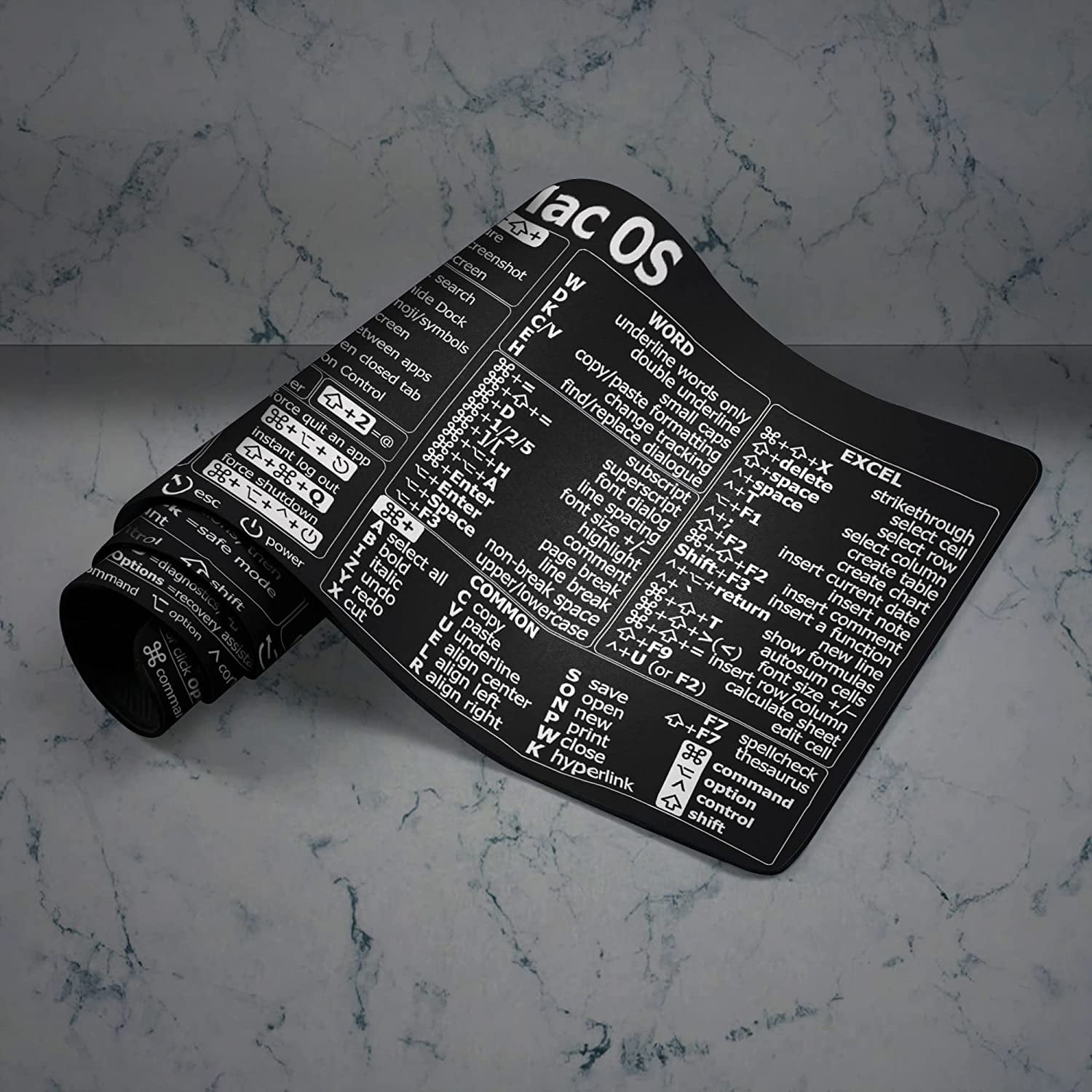 Mac os Shortcuts, excel Shortcuts Cheat Sheet, Mac OS (M1+Intel) + Word/Excel (for Mac) Quick Reference Guide Keyboard Shortcut, Keyboard mat, mac os Shortcuts mousemat, Trader Mouse Pad Mat HG