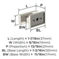 thumbnail image 3 of Amerock Socle 1-7/16 inch (37mm) Length Satin Nickel Cabinet Knob, 10 Pack, 3 of 4