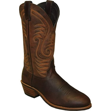 

Abilene Men s Leather 12in Safety Toe Cowboy Boots Brown Size US 10.5 D