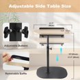 thumbnail image 4 of Beuway C Shaped Side Table with Wood Barrier,Adjustable-Height 90°Tilt & 360°Swivel Top Couch End Table(Yellow), 4 of 9