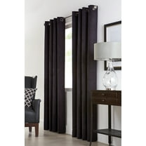 Nova Total Blackout Woven Faux Suede Curtain Panel 54" x 84" in Black