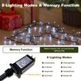 thumbnail image 3 of 2Pack Plug-in White String Lights, 33Ft 100 LED Super Bright, 8 Modes & Memory Function, IP44 Waterproof, UL Certified, Connectable for Indoor Outdoor Christmas Decor, 3 of 7