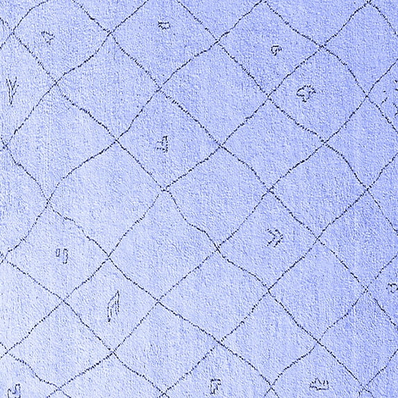 Ahgly Company Machine Washable Indoor Square Solid Blue Modern Area Rugs, 4' Square