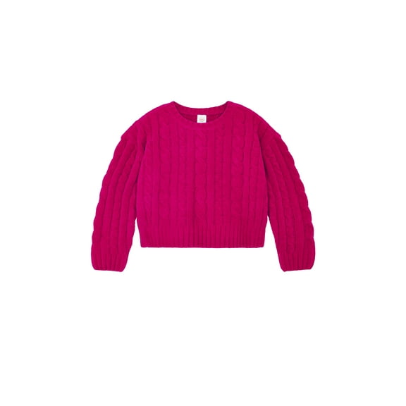 Wonder Nation Toddler Girls Cable Knit Sweater, Sizes 12M-5T
