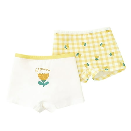 

2Pcs Little Girls Soft Cotton Underwear Breathable Toddler Undies Kids Panties Briefs 6-7Y