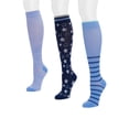 Lot De 3 Paires De Chaussettes De Compression Muk Luks Pour Femmes - Large Mollet, Taille 6-10, Nylon/coton