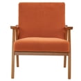 thumbnail image 3 of Ktaxon Mid-century Modern Arm Chair with Solid Wood Frame,Teddy Velvet Fabric Club Chair,Orange, 3 of 7