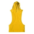 thumbnail image 4 of ZCFZJW Mens Workout Hooded Tank Tops Gym Running Cut off Muscle Tank Tops Bodybuilding Training Sleeveless Hoodies Shirts with Pockets Yellow XXL, 4 of 5