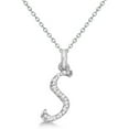 thumbnail image 1 of Personalized Diamond Script Letter Initial Necklace in 14k White Gold, 1 of 2
