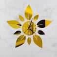 thumbnail image 2 of Reloj de pared con espejo acrílico y hojas de flores, 40 cm, para bricolaje, de cuarzo, para decoración de sala de estar, para decoración del hogar, 2 of 3