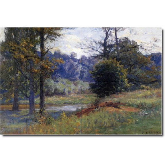 Ceramic Tile Mural-Theodore Steele Country Painting 317. 25.5" w x 17" h using (24) 4.25 x 4.25 ceramic tiles