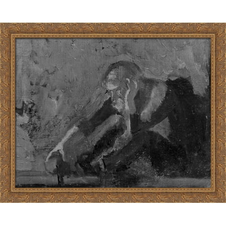 Columbus in Prison 34x28 Large Gold Ornate Wood Framed Canvas Art by Thomas Eakins