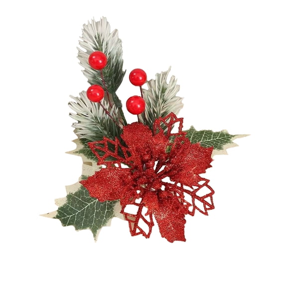 Cheapark Artificial Christmas Wreath With Green Leaves Red Berries For Door Wall Xmas Tree Home Party Decor