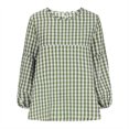 thumbnail image 7 of Cavosen Boho Tops for Women Long Sleeve Soft Lantern Pullover Shirts Crewneck Comfort Plaid Blouse Dressy Flowy Loose Fit Tees Basic Tops Fashion Resortwear Autumn Green 2XL, 7 of 7