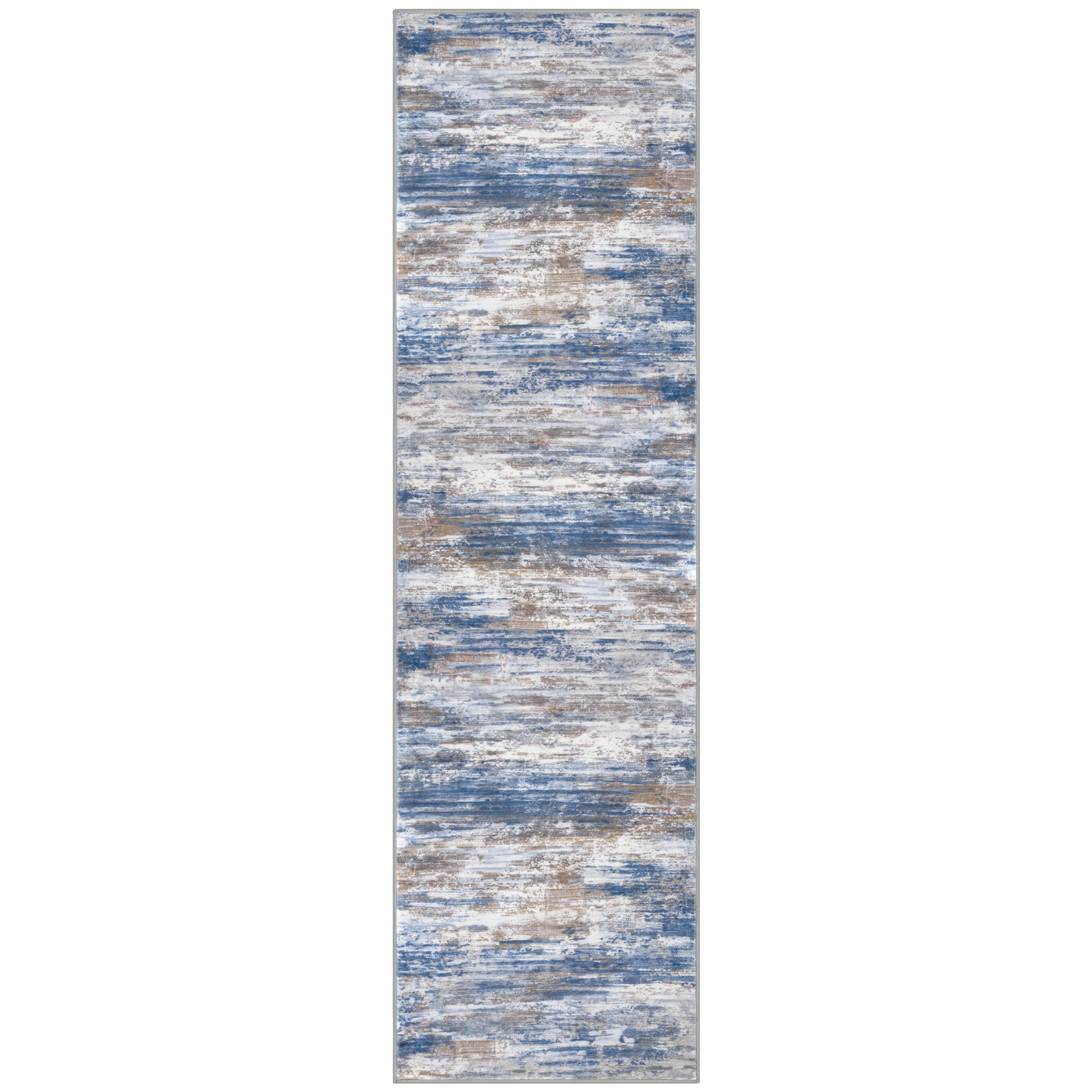 iOhouze Runner Rug 2x7 Kitchen Runner Rugs Non-Slip Washable Soft Print Distressed Carpet Runner for Entryway Bathroom Laundry Room Foyer, Blue Rust White