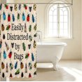 thumbnail image 3 of Erosebridal Whimsical Beetles Shower Curtain 72Wx84L,Transitional Bug Theme Bathroom Shower Curtain,Cream Green, 3 of 5