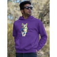 thumbnail image 2 of Colorful Welsh Corgi Walking Hoodie Men -Image by Shutterstock, Male Small, 2 of 4