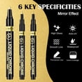 thumbnail image 4 of Mirror Paint Markers for Wide Application, Reflective Gloss Liquid Chrome Pen for Professional Art Projects (3Pcs), 4 of 7