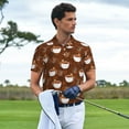 thumbnail image 2 of Kdxio Cute Sloths Bear Relaxing In Coffee Cup Print Men's Short Sleeve Polo Shirt,Midweight Men's Shirt, 2 of 6