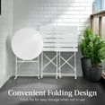 thumbnail image 6 of Best Choice Products 3-Piece Small Bistro Set, Folding Patio Furniture Set of 2 Chairs and Table - White, 6 of 9
