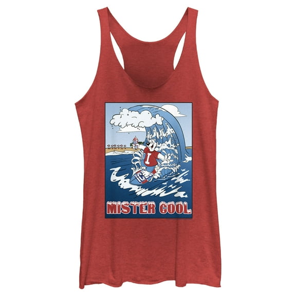 Women's ICEE Bear Mister Cool  Racerback Tank Top Red Heather Large