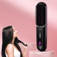 thumbnail image 1 of HUGFEGWE Go Brush Pro Hair Straightener Brush,Portable Straightener Comb with LCD Temperature Display,Gobrush Pro Rechargeable Fast Heating Cordless Mini Ionic Straightener for All Hair CA919-146921, 1 of 7