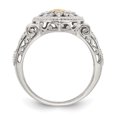 thumbnail image 2 of Sterling Silver Two Tone Silver And Gold Plated Sterling Silver w/14ky Diamond Ring, 2 of 3