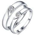 thumbnail image 1 of Ring Promise de plata de ley 925 en forma de corazón, ajustable para parejas, 1 of 6