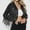 Black, variant on AOOCHASLIY Women Coat Women's Fashion Tassel Patchwork Distressed Denim Jacket