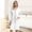 White, variant on Dianli Gifts Robes Loungewear Hooded Long Sleeve Bathrobe With Double Pockets Soft Plush Warm Cozy Zip or Open Front Comfortable Homewear Lounge Robe Sleepwear