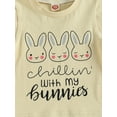 thumbnail image 6 of Genuiskids Baby Girl Boy Easter Clothes 6M 12M 2T 3T Toddler Summer Outfits Short Sleeve Bunny Print T-shirt Tops + Jogger Pants with Velvet Ball Tail Infant Easter Outfit 0-3T, 6 of 9