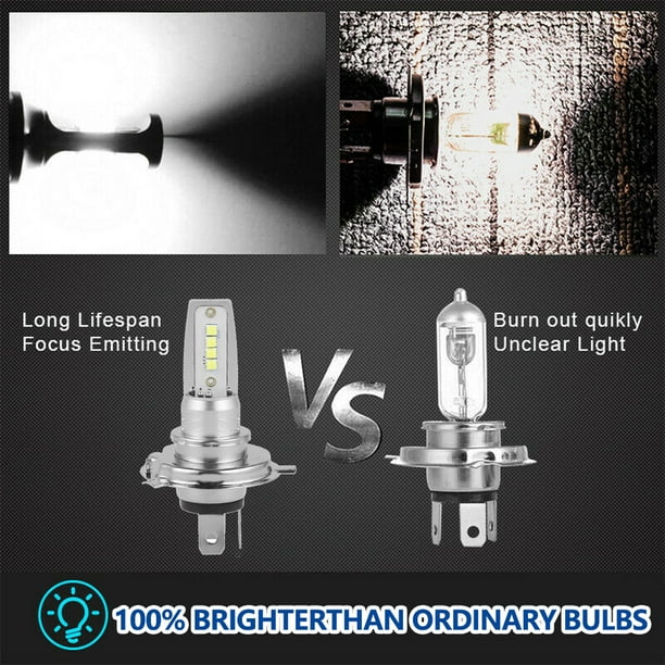 Bombillas Halógenas H4/9003 Sinoparcel - +150% Brillo, 3800K Blanco, 12V 60W/55W, Pack De 2