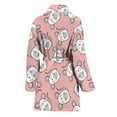 thumbnail image 2 of Cute Rat Pattern Women Bathrobe One Size Univeral Fits Fashion Lightweight Plush Fleece Long Robe For Women, 2 of 3