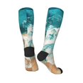 thumbnail image 5 of Lsque Ocean Wave Crash Printed Crew Socks Men's Women's LightWeight Thin Casual Calf Socks ,Knee High Socks,Cotton Socks, 5 of 9