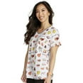 thumbnail image 7 of Tooniforms Scrubs Top For Women V-Neck Print TF614, 7 of 7