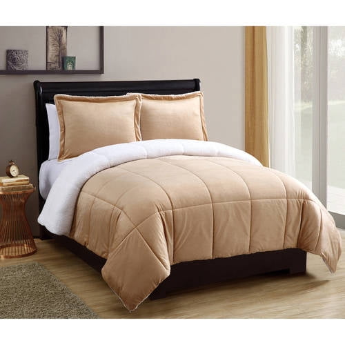 VCNY Home Solid Micro Mink Sherpa Bedding Comforter Set, Multiple