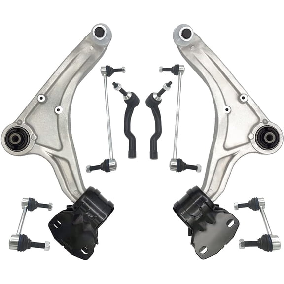 8 Pcs Front Lower Control Arms with Ball Joint Tie Rods Sway Bars Suspension Kit Compatible With 2013-2016 Ford Fusion, 2013-2016 Lincoln MKZ