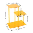 thumbnail image 3 of ToppiJoy 3-Tier Orange Acrylic Side Table, Modern Clear Coffee Table, Stepped Space-Saving End Table for Living Room, Bedroom, Dorms, Apartments (Square), 3 of 18