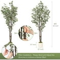 thumbnail image 5 of Artificial Eucalyptus Tree, 7ft Tall Fake Artificial Plant with White Planter，Large Faux Floor Plant Fake Silk Trees with 100 Lights Artificial Trees for Home Decor Indoor, 5 of 7