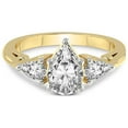 thumbnail image 3 of 5 Carat IGI Certified Pear Shape Lab Grown Diamond Engagement Ring | 14K Yellow Gold | Leona Three stone Pear Shape side Diamond Ring | FG-VS1-VS2 Quality Friendly Diamonds, 3 of 4