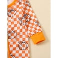thumbnail image 6 of Suealasg Halloween Baby Girl Boy Pajamas Rompers Long Sleeve Pumpkin Print One-Piece Pajamas Infant Footie Pjs Newborn Zip Up Full Length Jumpsuits Sleepwear, 6 of 8