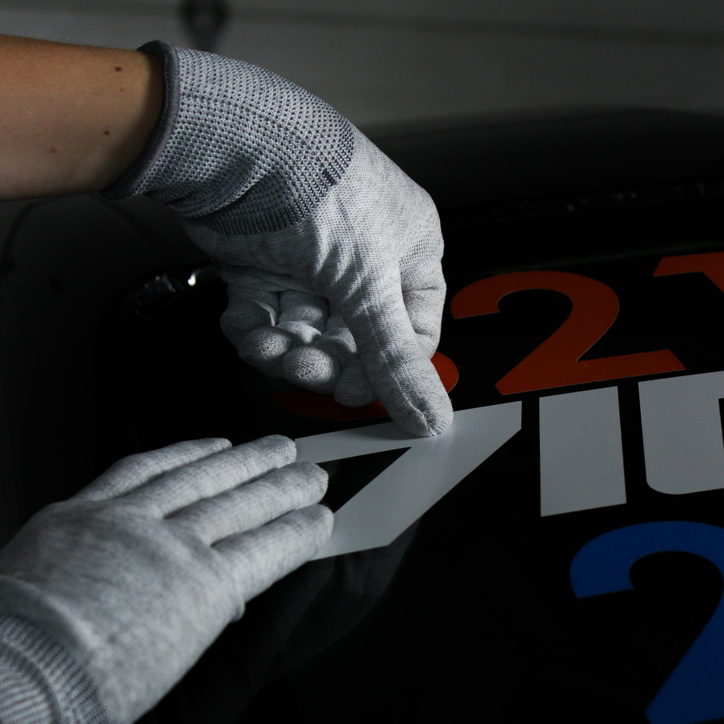 Pro Work Gloves Vinyl Wrap Anti Static CarFibre Coated Car Repair