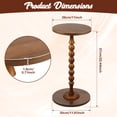 thumbnail image 2 of Dznils Small Round Wood Side Table, Modern Drink End Table, Coffee Table with Wood Base, 22"H, Brown, 2 of 11
