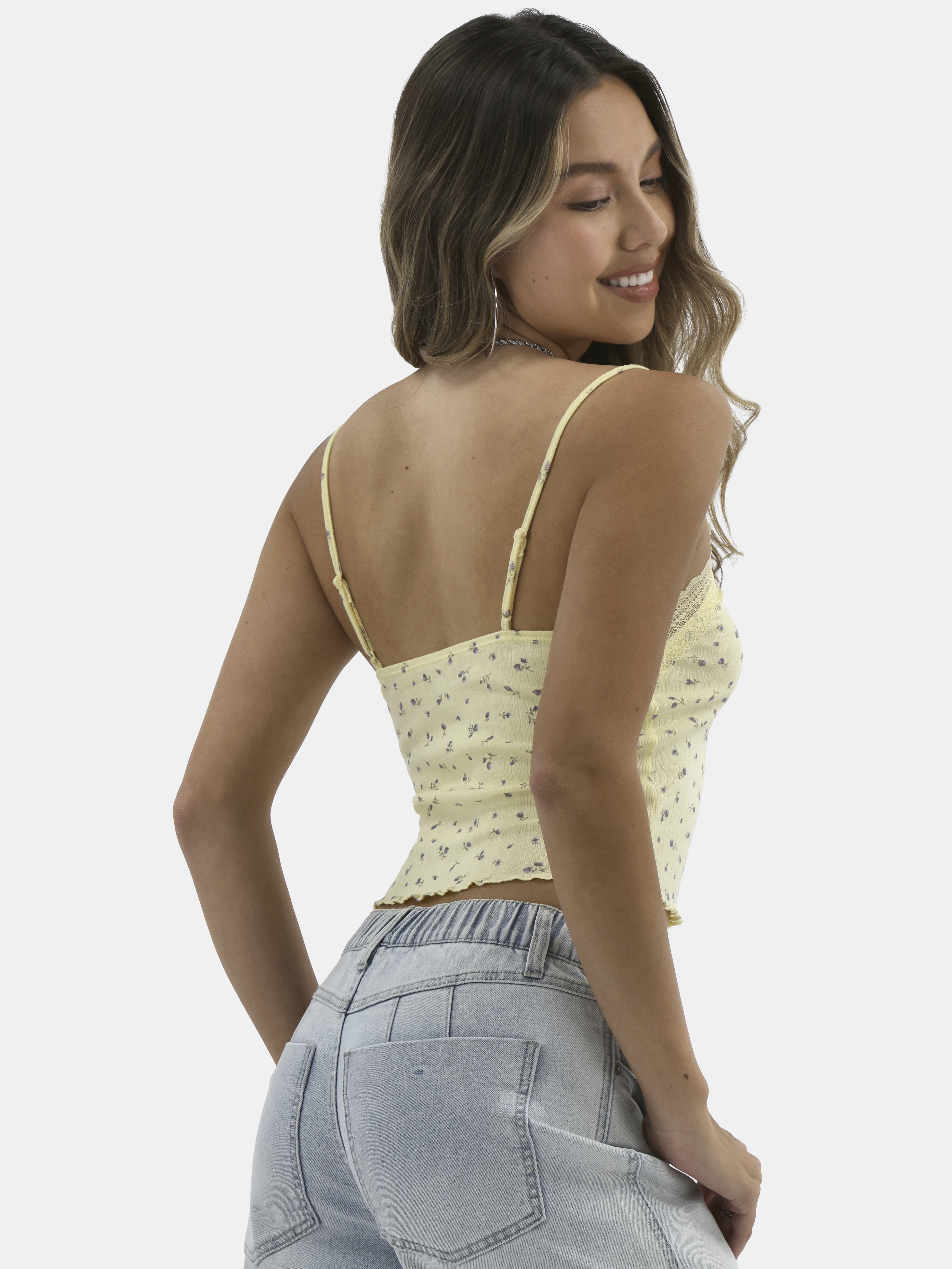 No Boundaries Lace Trim Cami, Women’s