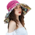 thumbnail image 3 of Kiibsot Summer Anti-UV Wide Brim Holiday Beach Hats Women Flower Floppy Foldable Cap, 3 of 8