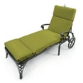 thumbnail image 3 of Jordan Manufacturing 72" x 22" Veranda Kiwi Green Solid Rectangular Outdoor Chaise Lounge Cushion with Ties and Hanger Loop, 3 of 12