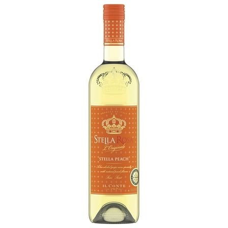 Stella Rosa Peach Semi-Sweet Moscato White Wine, 750ml Glass Bottle, Piedmont, Italy