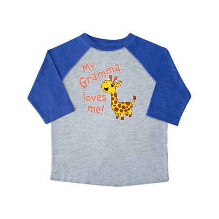 

Inktastic My Gramma Loves Me- Cute Giraffe Gift Toddler Boy or Toddler Girl T-Shirt